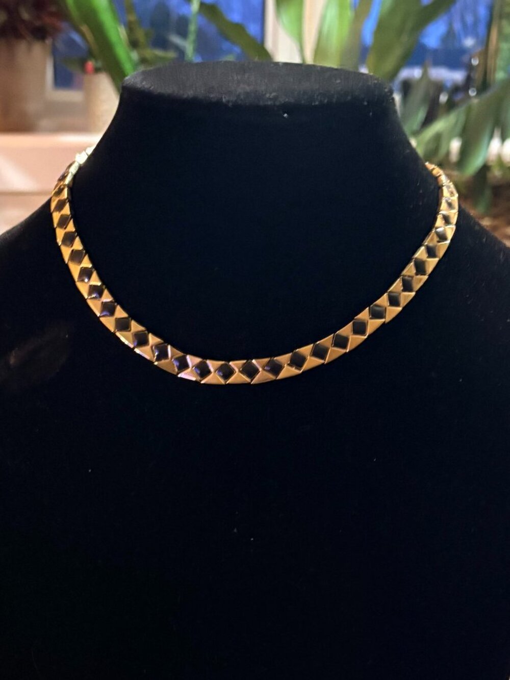 Vintage Monet Gold Plated Necklace: Art Deco Chain Link Jewelry